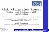 Risk Mitigation Trees - Review test handovers with stakeholders (2004)