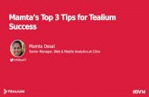 Digital Velocity 2014: "Mamta's Top 3 Tealium Tips for Success"