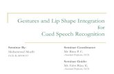 Gestures and Lip Shape Integration for Cued Speech Recognition