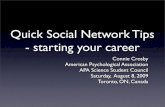 Quick Social Network Tips - starting your career