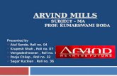 Arvind Mills - Managerial Accounts Project