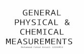 Physical and chemical measurements BY  Muhammad Fahad Ansari 12IEEM14