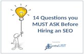 14 Questions to Ask Before Hiring an SEO Company