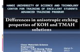 Differences in anisotropic etching properties of KOH and TMAH solutions