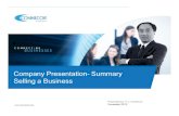 Connecor company presentation summary selling a business
