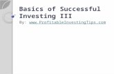 Basics of Successful Investing III