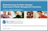 Portfolio Management and Investment Decision Making: