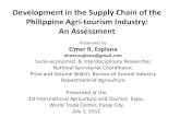 Development in the Supply Chain of the Philippine Agri-tourism Industry: