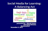 Social Media for Learning: A Balanced Approach