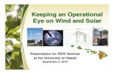Keeping an Operational Eye on Wind and Solar
