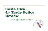 IV Examen de las Políticas Comerciales de Costa Rica