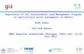 Experience of GIZ-SLM Amhara on agricultural water management