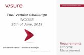 Visure Solutions INCOSE Tool Vendor Challenge  2013