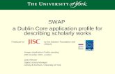 SWAP : A Dublin Core Application Profile for desribing scholarly works