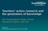 D9 - Tim Cain (Southampton & UCET research award winner): The Southampton Music Action Research Programme