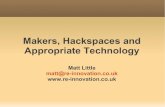 Makers, Hackspaces and Appropriate Technology