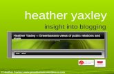An introduction to Blogging by Heather Yaxley