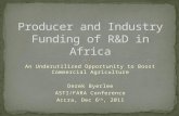 Producer and Industry Funding of R&D in Africa