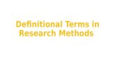 Lecture definitional terms in research methods