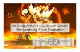 10 Things We Know About Video Games for Learning