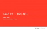 Mona Patel on The Lean UX Agency from LeanUX NYC 2014