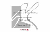 HITD 201: Design Thinking Lecture 1 - Introduction