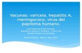 Vacunas: varicela, hepatitis A, meningococo, virus del papiloma humano. José Nuñez del Prado Alcoreza Residencia médica en Pediatría – Primer año Hospital.