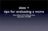 WCMS Evaluation Tips