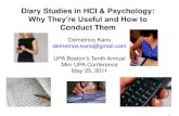 Diary Studies in HCI & Psychology