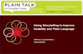 Using Storytelling to Improve Usability and Plain Language