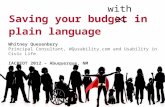 Saving Your Budget with Plain Language