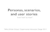 TWS 2014 – Personas, scenarios, user stories