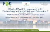 What is REALLY Happening with Technology in Early Childhood Education: Voices from the Field- Survey Results