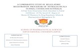 A Comparative Study Of Regulatory Registration Procedure Of Nutraceuticals IN INDIA, CANADA AND AUSTRALIA