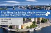 SPS Stockholm 7 Key Things for Building a Highly-Scalable SharePoint 2013 App
