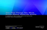 The 5 Things You Must Know About Webinar Audio