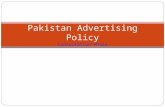 Pakistan Advertising Policy
