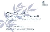 Who Controls Bibliographic Control?