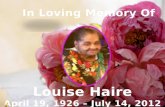In loving memory of Louise