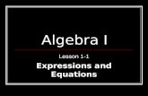 1.1 writing expressions and equations lesson