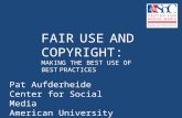 Making the Most of Fair Use: How Volunteer Lawyers for the Arts (VLA) Can Use Best Practices