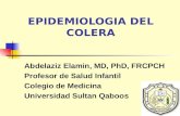 EPIDEMIOLOGIA DEL COLERA Abdelaziz Elamin, MD, PhD, FRCPCH Profesor de Salud Infantil Colegio de Medicina Universidad Sultan Qaboos.