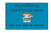 Word Study Spelling Activities to Use With Any Words