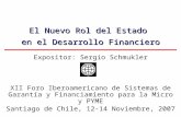 El Nuevo Rol del Estado en el Desarrollo Financiero Expositor: Sergio Schmukler XII Foro Iberoamericano de Sistemas de Garantía y Financiamiento para la.