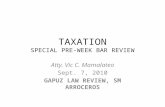 Notes in Taxation Law by Atty Vic Mamalateo