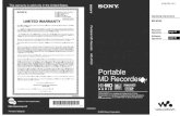 Sony MZ-M100 Minidisc Manual
