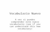 Vocabulario Nuevo A ver si puedes comprender este nuevo vocabulario (see if you can understand this new vocabulary)