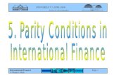 Five Parity Conditions in IFM
