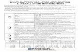 Multi Battery Isolator Instructions
