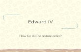 Edward IV's first reign overview